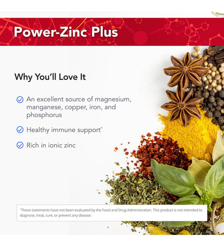 Médicos Força Power -zinc Plus - 8,82 Oz - Suporte Imunológi - Imagem 3