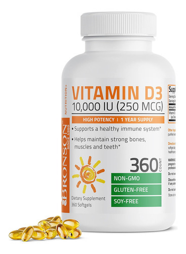 Bronson Vitamina D3 10.000 Ui (250 Mcg) Potência - Suporta S