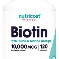 Suplemento Nutricost Biotina 10.000 Mcg Para Mulheres 120 Cá