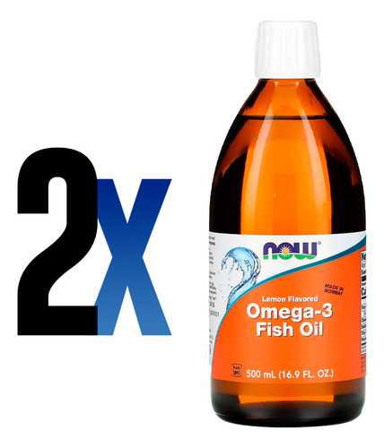 Ômega-3 Fish Oil Now Foods 500ml Sabor Limão Importado 2un - Imagem 2