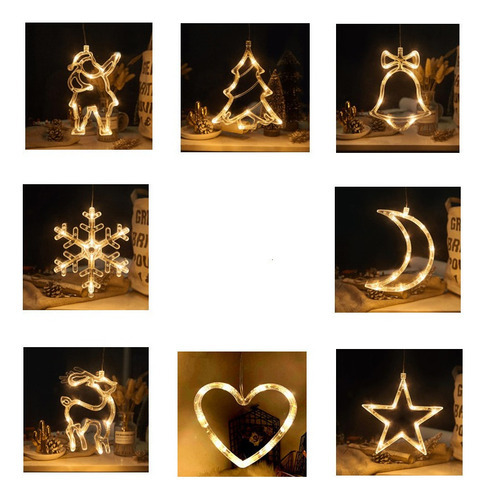Jx Candelabro De Cortina De 4 Peças Led Christmas Sucker