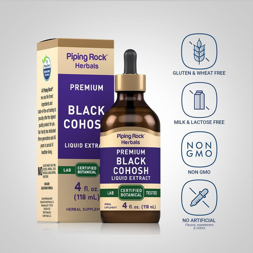 Extrato Líquido De Raiz De Cohosh Black Piping Rock | 4 Fl O - Imagem 3