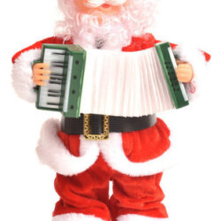 Papai Noel Musical Com Sanfona Movimento E Luz 20x17cm Natal