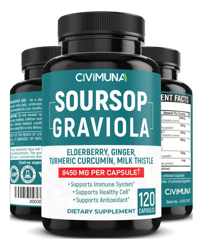 Cápsulas De Extrato De Graviola De Graviola | 9450mg | 120 C