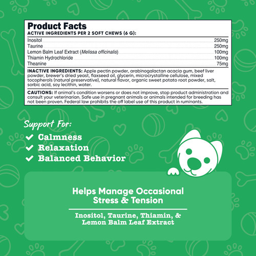 Calming Support Soft Chews Para Cães Nutricost Pets 60 Chews - Imagem 3