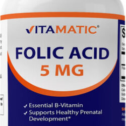 Suplemento Vitamático De Ácido Fólico 5mg (5000 Mcg) 120 Com