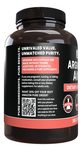 Ingredientes Originais Puro Arginina Aakg (365 Cápsulas) Sem - Imagem 2