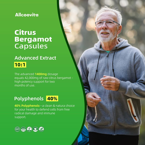 Bergamota Cítrica Orgânica 1400mg, 120 Cápsulas - Imagem 5