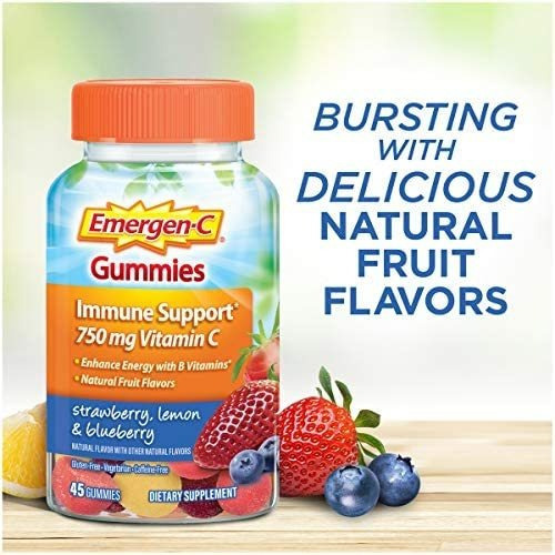 Vitamina C Emergen-c 750 Mg 45 Gomitas/mirtilo - Imagem 2