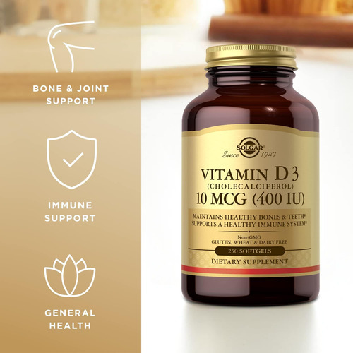 Solgar Vitamina D3 (colecalciferol) 10 Mcg (400 Ui), 250 Sof - Imagem 4