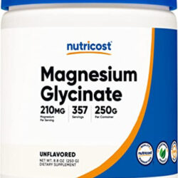 Glicinato De Magnésio Em Pó Nutricost 250g Sem Sabor