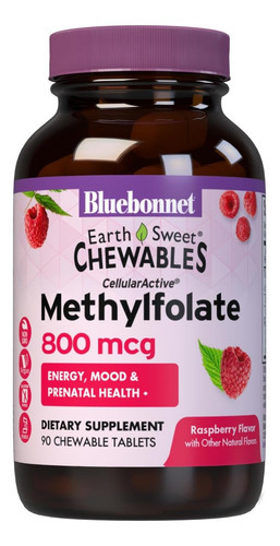 Bluebonnet Earth Sweet Celular Metilfolato Ativo 800 Mcg Co