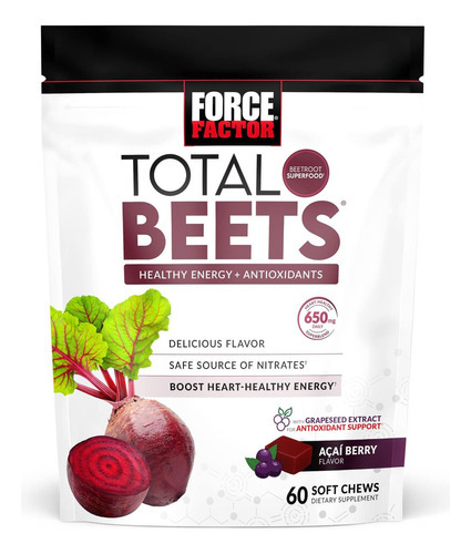 Force Factor Total Beets Soft Mastigáveis ??com Beterraba, N