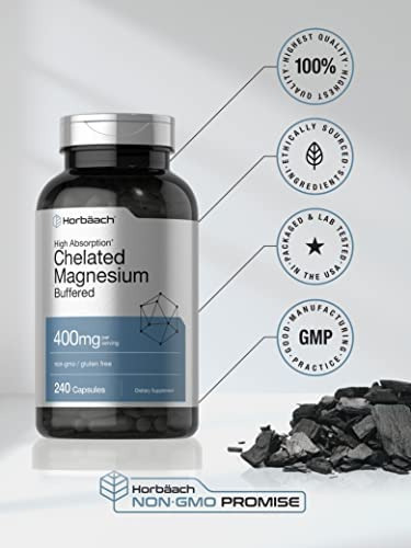 Magnésio Quelatado | 400mg | 240 Cápsulas | Suplemento Sem O - Imagem 4