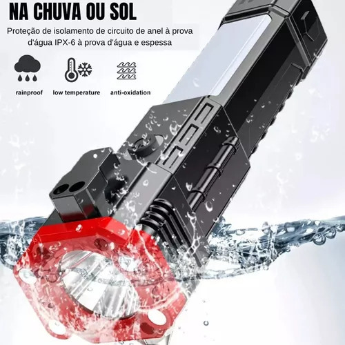 Melhor Lanterna Mais Forte Do Mundo 4 Leds 5 Em 1rd, Sos* - Imagem 7