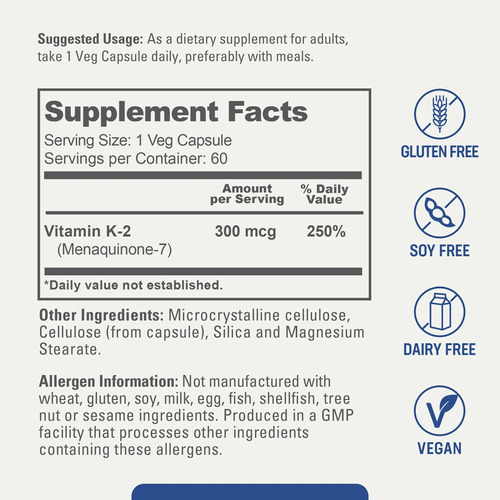 Biophix Vitamina K2 Mk-7-300 Mcg 60 Vcaps - Alta Potência Ap - Imagem 5