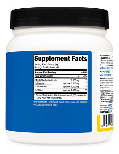 Bcaa Em Pó Nutricost Sabor Abacaxi 60 Porções - Imagem 6