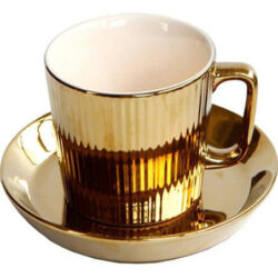 Conjunto De Xícara E Pires De Chá/café De Luxo Dourado