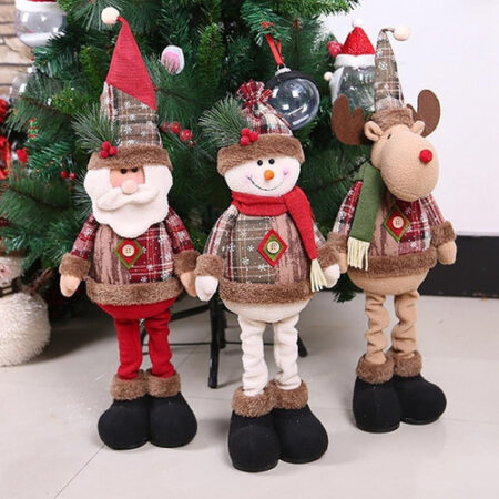 Boneca De Decoração De Natal Rena Boneco De Neve Em Pé - Imagem 5