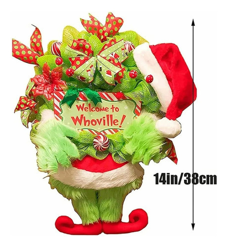 Guirlanda De Natal Grinch, Enfeite De Pelúcia Ladrão - Imagem 3