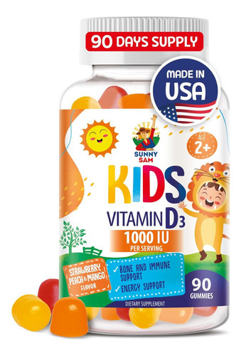 Sunny Sam Vitamina D3 Gomas 1000 Ui Para Crianças E Adultos