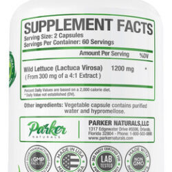 Cápsulas De Alface Selvagem Parker Naturals, Suplemento De E