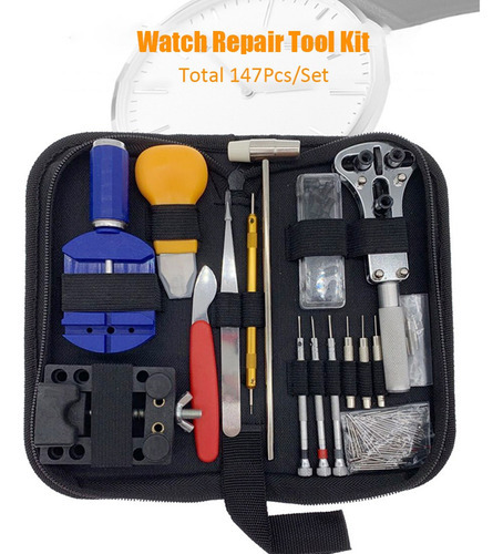 147pcs 147 Pçs/set Relógio Reparação Ferramenta Kit Caso Abr - Imagem 4