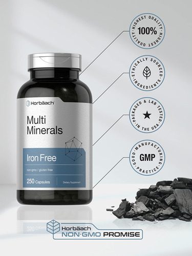 Suplemento Horbaach Multi Minerals 250 Cápsulas Sem Ferro - Imagem 5