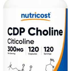 Suplemento Nutricost Cdp Colina (citicolina) 300 Mg 120 Cáps
