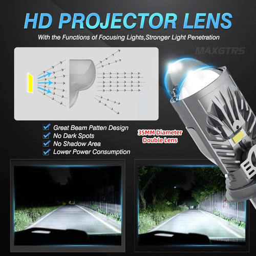 1 Pzs Faróis H4 Mini Projetor Led Com Lente Dupla De Feixe - Imagem 4