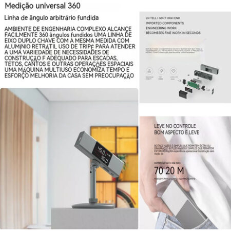 Goniômetro A Laser Com Display Led, Régua De Ângulo De Varia - Imagem 5
