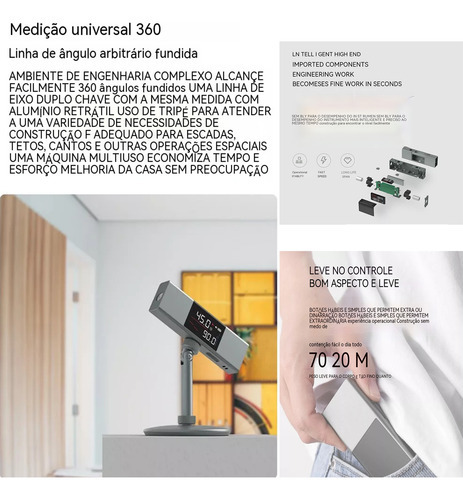 Goniômetro A Laser Com Display Led, Régua De Ângulo De Varia - Imagem 5