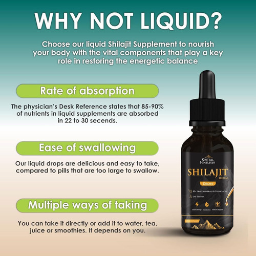 Suplemento Líquido Puro De Shilajit Do Himalaia De 60 Ml, Go - Imagem 4