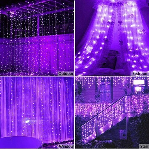 . Série De Cortinas Led Light 3x3 Decoração De Jardim Ao Ar - Imagem 3
