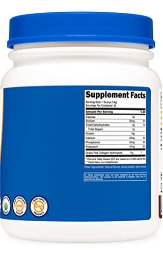 Colágeno Em Pó Nutricost Grass-fed 454g Sabor Chocolate - Imagem 3