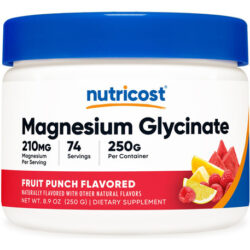 Glicinato De Magnésio Em Pó Nutricost 250g Fruit Punch Flavo