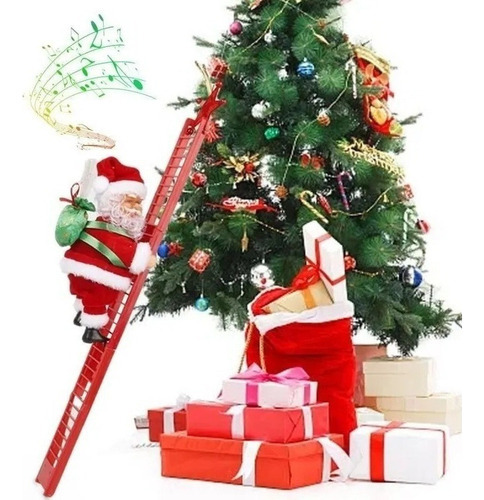 Novo Papai Noel Musical Subindo Escadas Elétricas De Natal