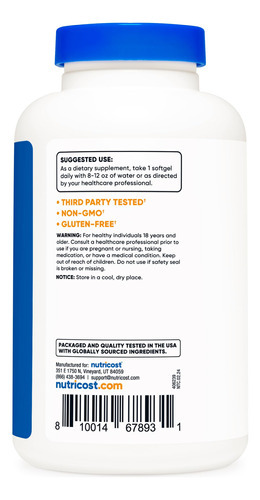 Suplemento Nutricost Ubiquinol 100mg 120 Cápsulas Gelatinosa - Imagem 5