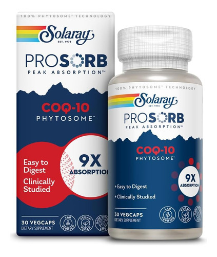Solaray Coq-10 Phytosome - 9x Absorção Coqmg - Suplemento An