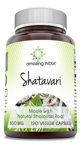 Amazing India Natural Shatavari 500 Mg Por Porção De Supleme