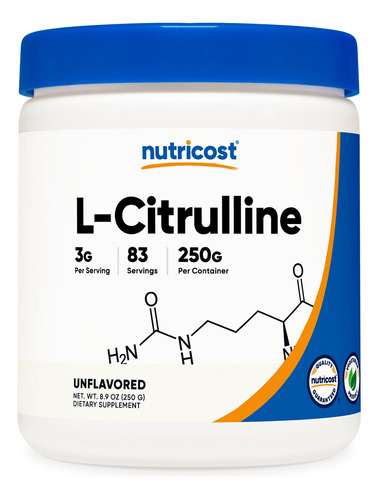 Suplemento Nutricost Pure L-citrulina Em Pó 250g