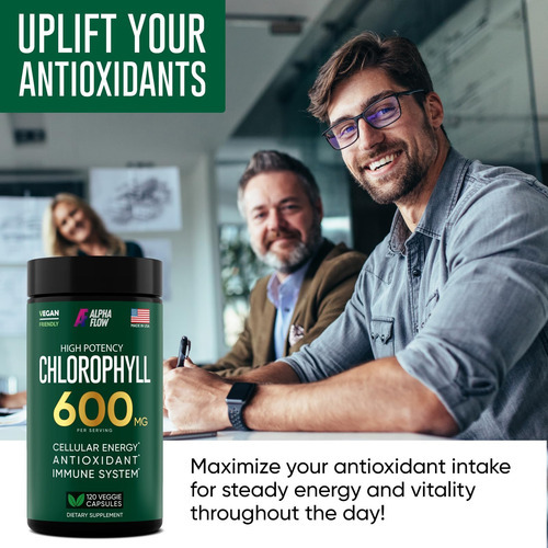 Suplemento De Cápsula De Clorofila Alpha Flow 600mg Para Ad - Imagem 4