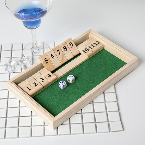 Jogo Shut The Box - Jogo De Dados De Madeira Com 12 Números - Imagem 2