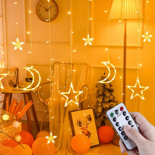Luzes De Janela Cortina Led Star Moon À Prova D"água Para Ca - Imagem 8