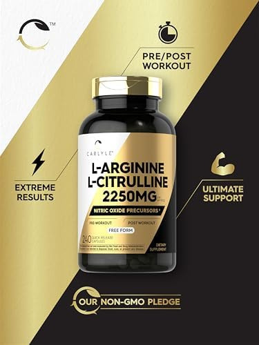 Complexo Carlyle L-arginina L-citrulina | 2250mg | 240 Cápsu - Imagem 5