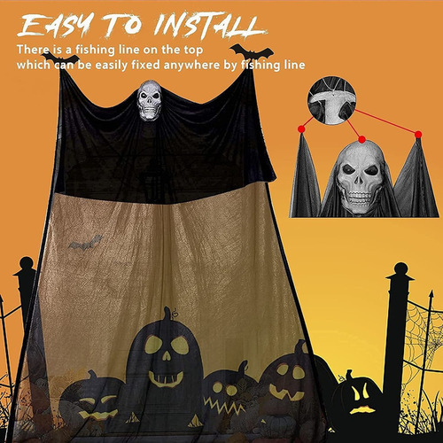 Decorações De Halloween Pendurado Fantasma Assustador Voador - Imagem 6