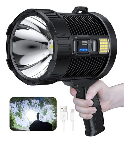 Lanterna De Mão Led Recarregável Z Com Lâmpada De 900000 Lúm
