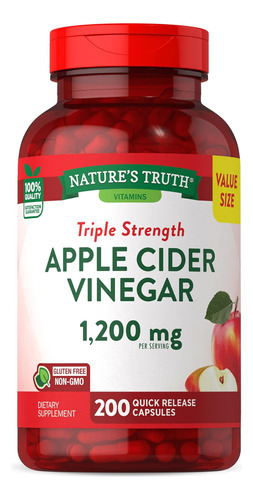 Cápsulas De Vinagre De Cidra Natures Truth | 1200mg | 200