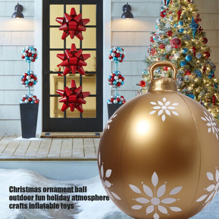 Enfeites De Bola Decorados De Natal Infláveis De Pvc Grandes - Imagem 32