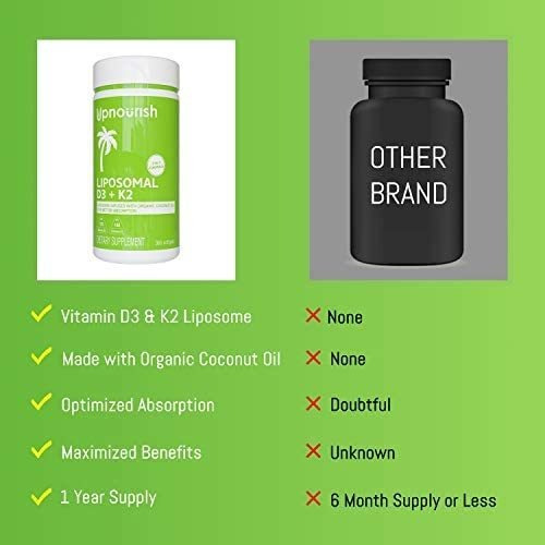 Upnourish Lipossomal Vitamina D3 K2 Mk7 365 Softgels - Vit D - Imagem 6